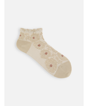 【ゴムくちソフト】お花フロートちょい長ショートソックス