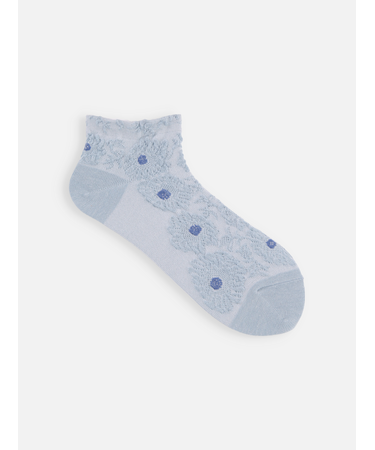 【ゴムくちソフト】お花フロートちょい長ショートソックス