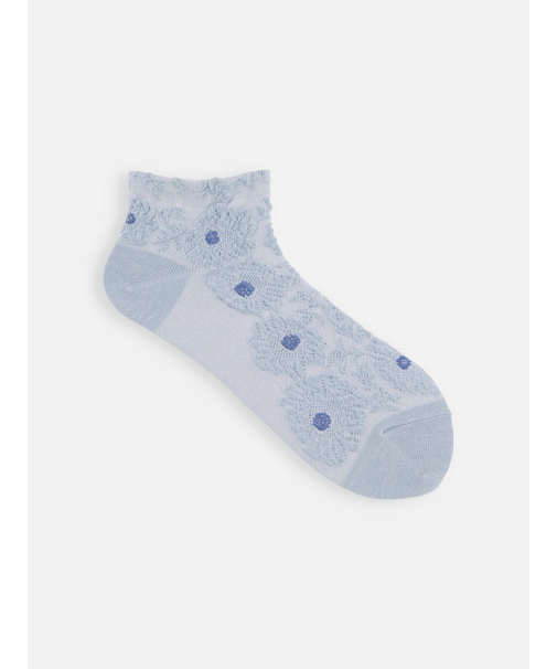 【ゴムくちソフト】お花フロートちょい長ショートソックス