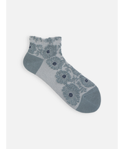 【ゴムくちソフト】お花フロートちょい長ショートソックス