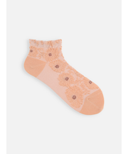 【ゴムくちソフト】お花フロートちょい長ショートソックス