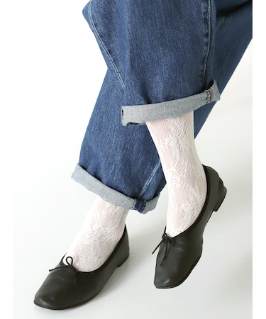 ラッセルレーシーフラワーハイソックス