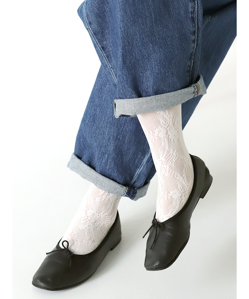 ラッセルレーシーフラワーハイソックス