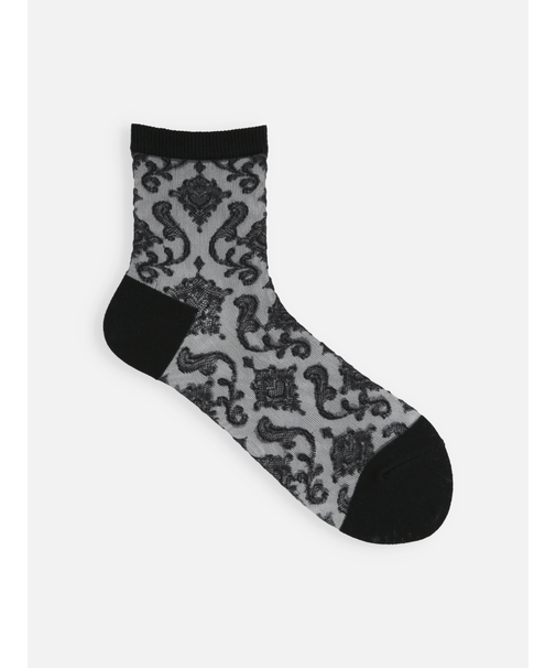 チュールダマスク柄ショートソックス