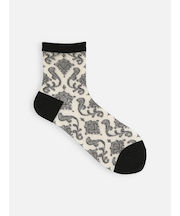 チュールダマスク柄ショートソックス