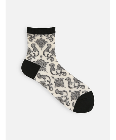 チュールダマスク柄ショートソックス