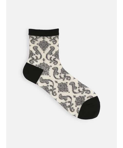 チュールダマスク柄ショートソックス