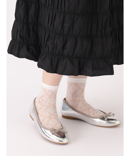 チュールダマスク柄ショートソックス