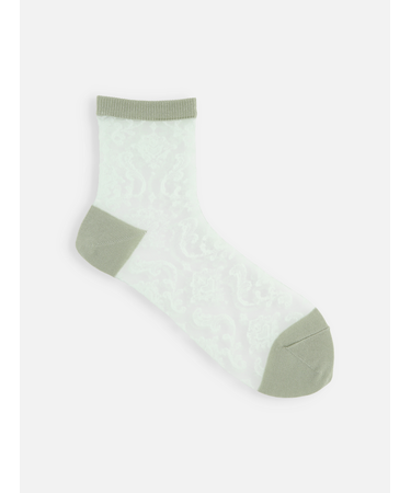 チュールダマスク柄ショートソックス