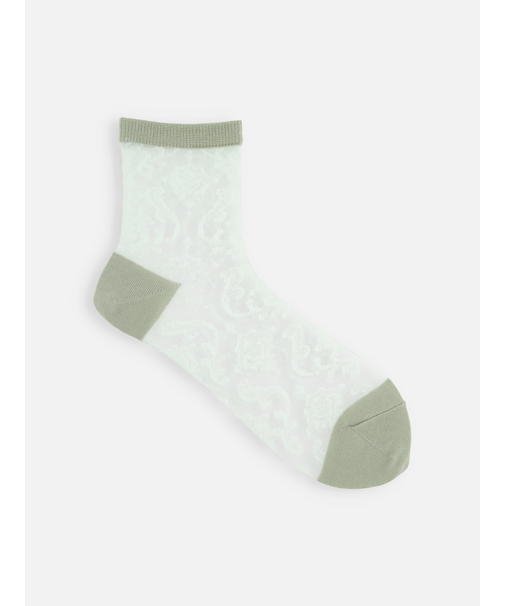 チュールダマスク柄ショートソックス