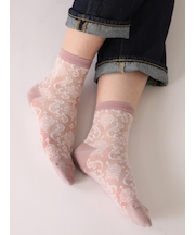 チュールダマスク柄ショートソックス