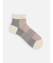 【Tabio MEN】綿麻ブロックメッシュショート丈ソックス
