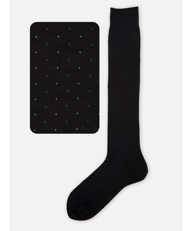 【Tabio MEN】綿麻ピンドットロングホーズ