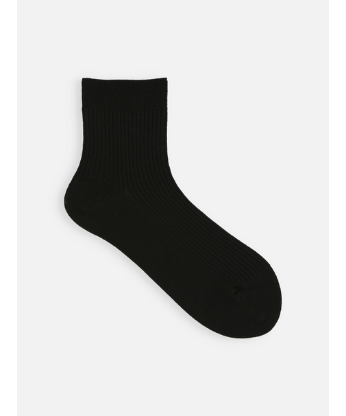 綿混2×2リブショートソックス