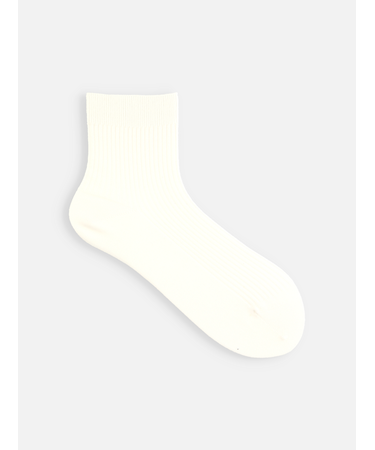 綿混2×2リブショートソックス