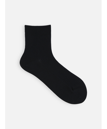 綿混2×2リブショートソックス