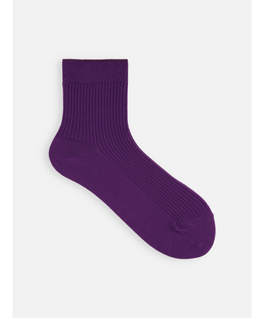 綿混2×2リブショートソックス