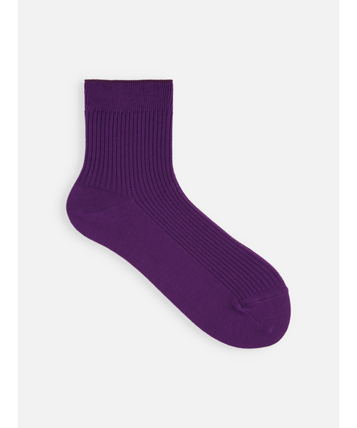 綿混2×2リブショートソックス