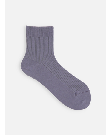 綿混2×2リブショートソックス