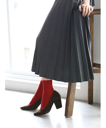 綿混2×2リブショートソックス