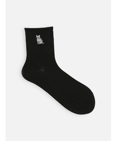 ねこ刺繍アメリブショートソックス