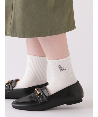 ねこ刺繍アメリブショートソックス