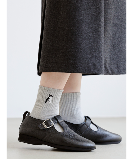 ねこ刺繍アメリブショートソックス