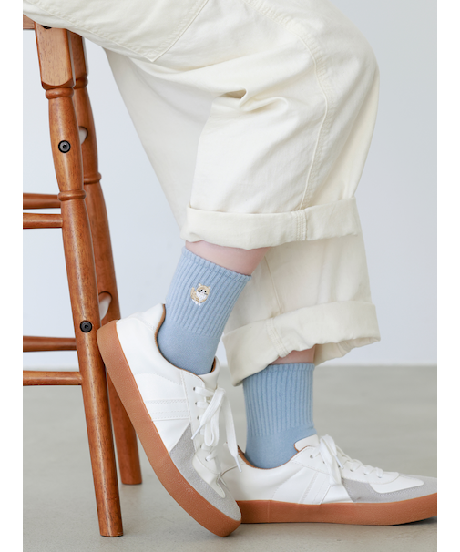 ねこ刺繍アメリブショートソックス