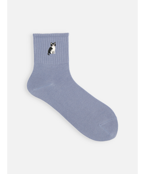 ねこ刺繍アメリブショートソックス