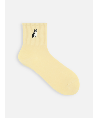 ねこ刺繍アメリブショートソックス