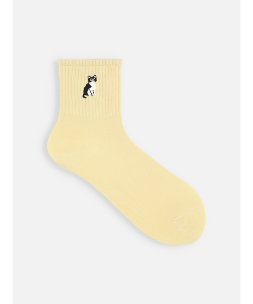 ねこ刺繍アメリブショートソックス