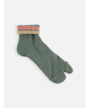 【Tabio MEN】折返し波柄パイル足袋ショート丈ソックス