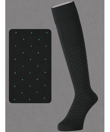 【Tabio MEN】連続シルケットピンドットロングホーズ(27.0～29.0cm)