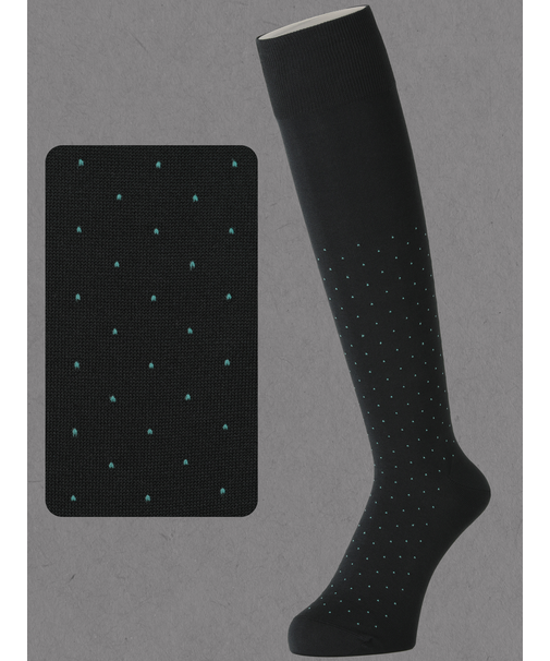 【Tabio MEN】連続シルケットピンドットロングホーズ(27.0～29.0cm)