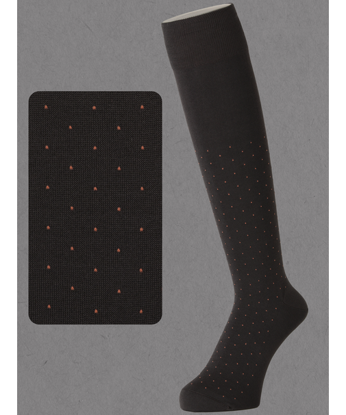 【Tabio MEN】連続シルケットピンドットロングホーズ(27.0～29.0cm)