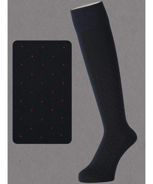 【Tabio MEN】連続シルケットピンドットロングホーズ(27.0～29.0cm)