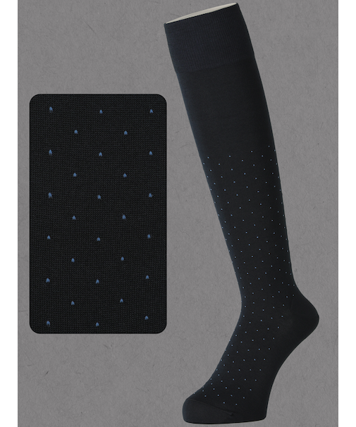 【Tabio MEN】連続シルケットピンドットロングホーズ(27.0～29.0cm)