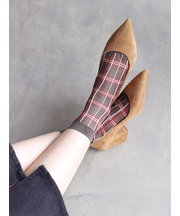 シアーグリッターラメチェックショートソックス