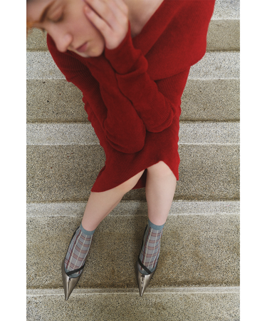 シアーグリッターラメチェックショートソックス