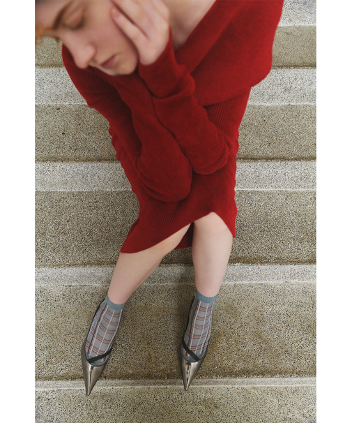 シアーグリッターラメチェックショートソックス