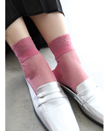 シアーグリッターラメショートソックス