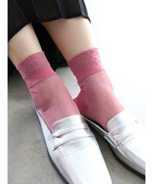 シアーグリッターラメショートソックス