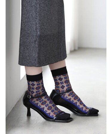 シースルーオーナメントショートソックス