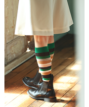 ジャカードマルチボーダーハイソックス