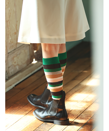 ジャカードマルチボーダーハイソックス