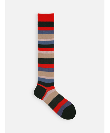 ジャカードマルチボーダーハイソックス