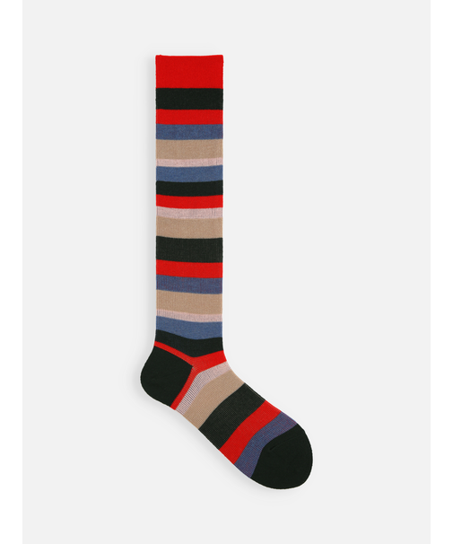 ジャカードマルチボーダーハイソックス