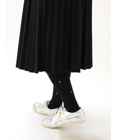 60デニールラメハートプリントタイツ