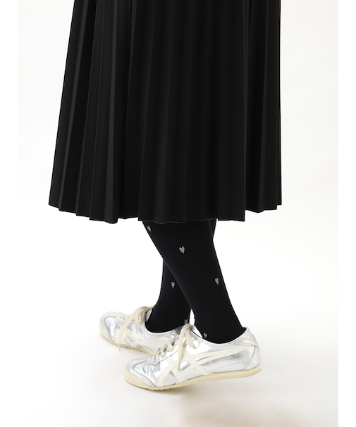 60デニールラメハートプリントタイツ