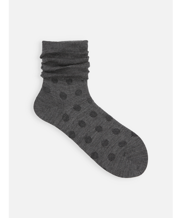 梳毛リンクスドットショートソックス